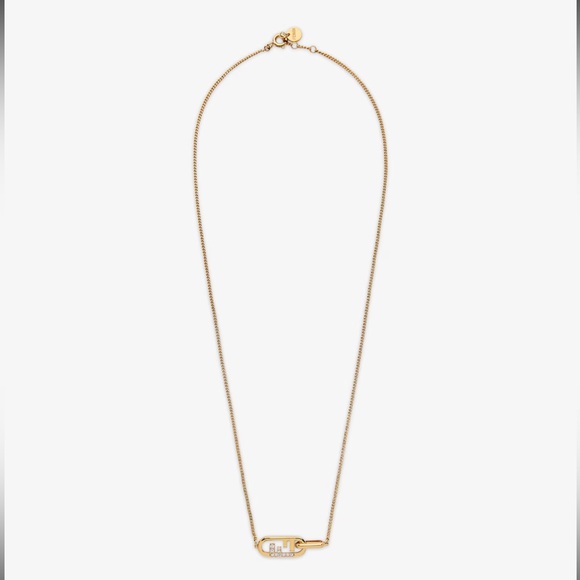 Fendi O’Lock Gold Rhinestone Necklace - Picture 3 of 5